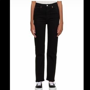 RE/DONE Originals Black 70s Straight Leg Jeans